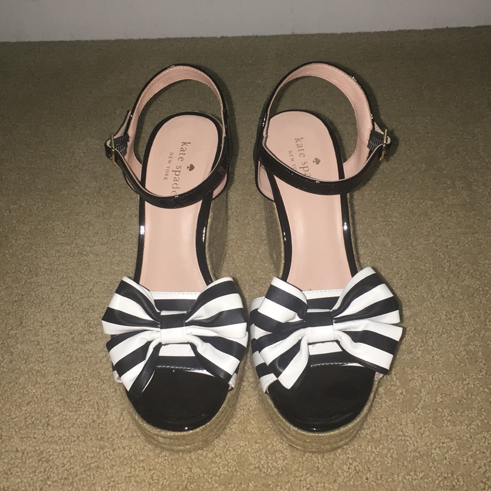 Kate Spade Black and White wedges